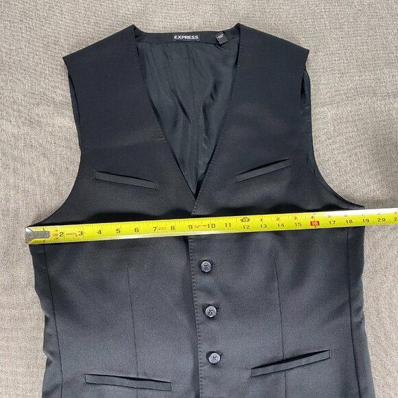 Express Five Button Wool Blend Vest Top Men's Small Black Casual - Picture 8 of 9